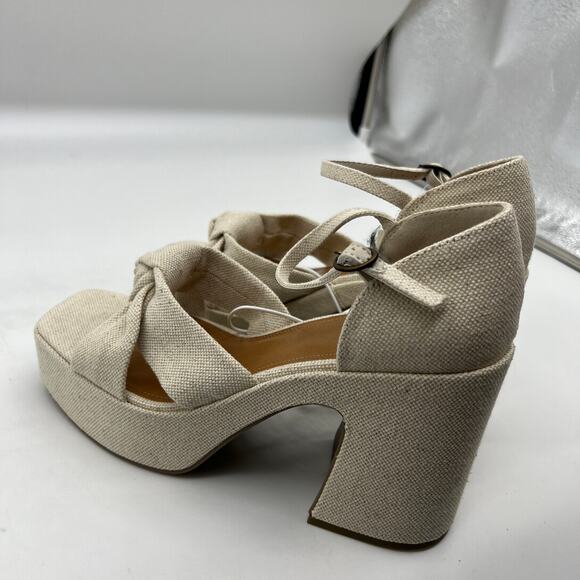 a.n.a Womens Holland Heeled Sandals Cream Platform Size 8.5M - Picture 8 of 13